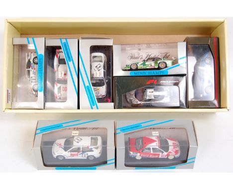 8 boxed 1/43rd scale Minichamps, World Rally or Mclaren Collection examples, all appear as issued, examples to include Ford E