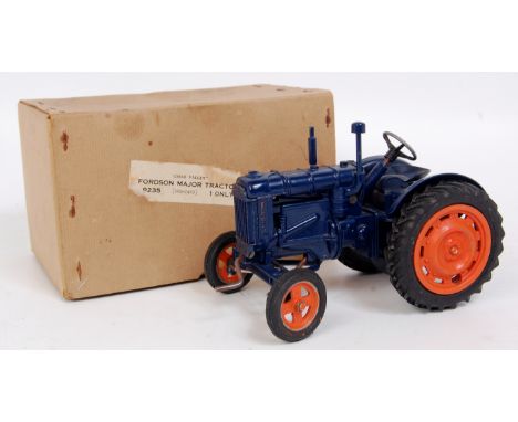 Chad Valley, diecast large scale model of a Fordson Major Tractor, 1/16th scale, dark blue version, mechanism un-tested, oran