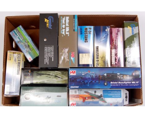 12 1/72nd scale diecast aircraft group, mixed manufacturers to include Oxford Aviation, Hobbymaster, Gemini Aces, Witty Wings