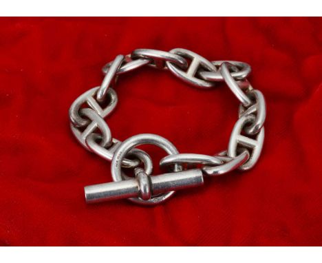 A Hermes Chaine D'ancre silver bracelet, 22 cm long 72.3g