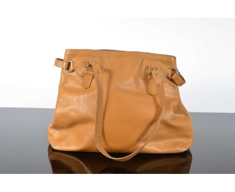A Prada brown leather handbag, ref. BR1594, with two cards and dust bag marked Pelle Cervo size TU model in Camello colour