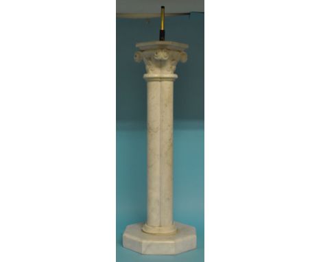 A marble cluster column lamp, 56.5 cm (excluding fitment)