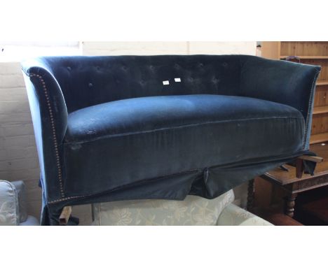 A 19th Century style blue velvet sofa