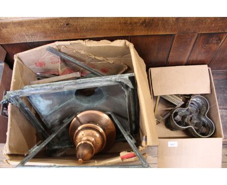 A Victorian street lamp and various other metal items
