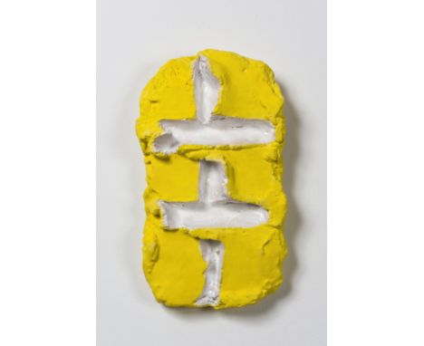 BRAM BOGART (1921-2012)Jaune et blanc (n°1) 1998Signé et daté en bas à droite sur la trancheNuméroté HC II/II et daté au dosC