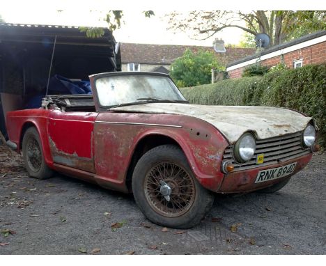 1966 Triumph TR4A IRS- Desirable right-hand drive TR4A IRS in barn find condition- Long term ownership by its previous keeper