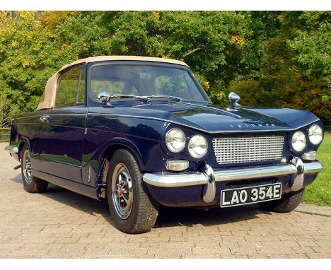 1967 Triumph Vitesse Convertible Conversion- Recent repaint and new hood, dark blue with tan interior- Wood refurbished, carp