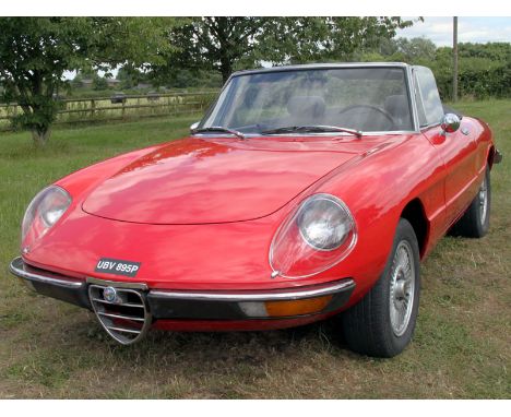 1976 Alfa Romeo 2000 Spider Veloce- LHD, twin Dellorto carburettors, black leather upholstery, first UK registered in March 2