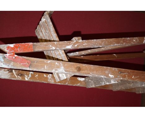 Set of vintage wooden ladders