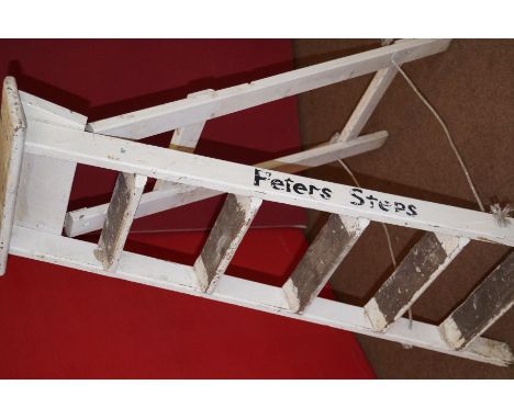 Set of vintage wooden ladders