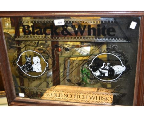 Advertising - Black and White Scotch Whisky mirror 