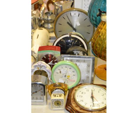 A Metamec mantel clock, c.1960;  others, various dates