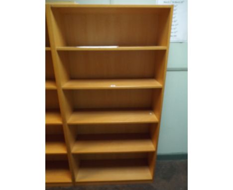 A quality beech bookcase shelf fitted 5 fixed shelves 