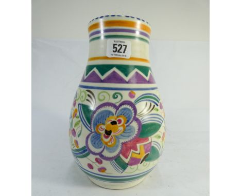 A Poole Pottery vase decorated with Leo the Lion pattern by Eileen Prangnell 1930's height 26cms tall   No obvious sign of da