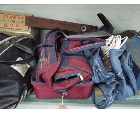 Three bags and a tool box containing tools, screws, nuts, bolts etc 