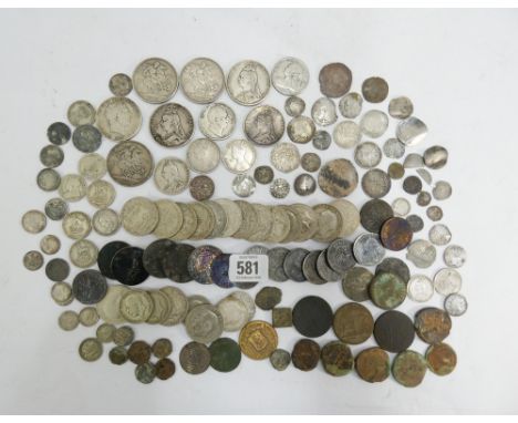 A collection of Roman coins, medieval English coins, early and later milled coins, mostly in silver, to include a Mary Tudor 