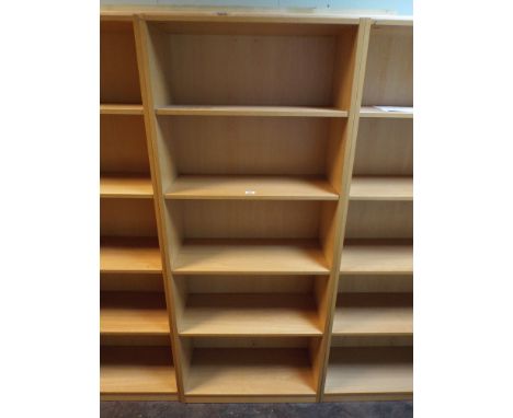 A quality beech bookcase shelf fitted 5 fixed shelves 