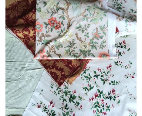 Twig's Design Edition Ltd Fuschia cotton sateen fabric from 1983 approx. 3m plus remnants;&nbsp;GP &amp; J Baker Paradise Bir