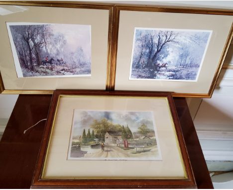 Pictures &amp; prints including by and after RL Howey Huntsmen &amp; Hounds, limited edition print signed in pencil to margin