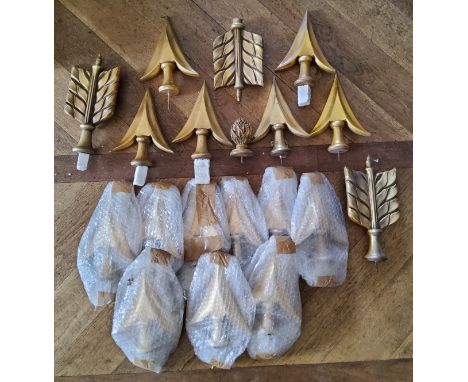 Fifteen gilt finials in the form of an arrow head; others (19) 