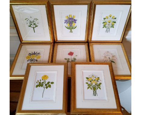 By &amp; after Alexandra Goudard, a set of fifteen botanical art prints, signed in pencil, Barnaby Productions 21.5 x 15cms, 