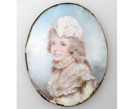 
	
		Y&nbsp;Early 19th century English school- attributed to W. Thicke, 
		Miniature portrait of a lady
		Watercolour on ivor