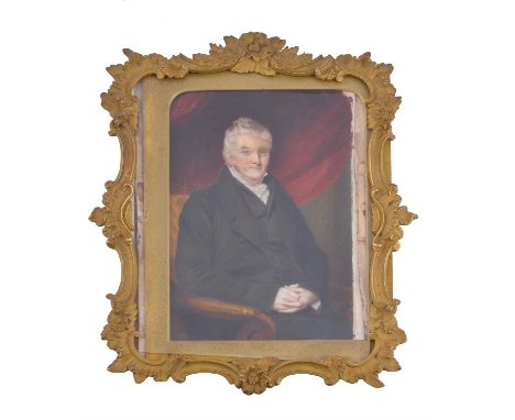 
	
		Y&nbsp;Sir William Newton (British, 1785-1869), 
		Portrait of the late Eaneas (sic) Barkly Esqr.
		Watercolour on ivory