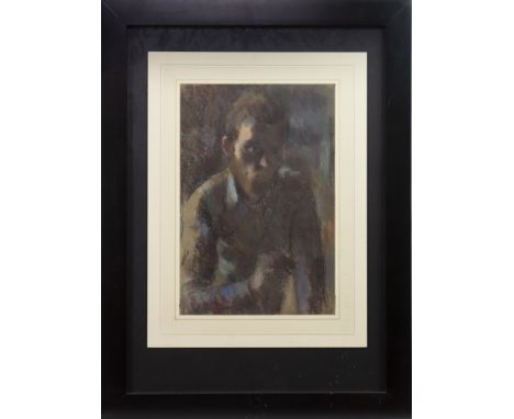 * JOHN MACKIE (SCOTTISH b 1953 - ), PORTRAIT OF A MAN pastel on paper, signed 43cm x 29cm Mounted, framed and under glass