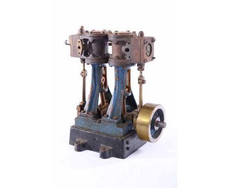 STUART VERTICAL D10 TWIN CYLINDER STEAM ENGINE
finished in blue, 15cm high