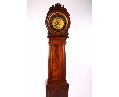 VICTORIAN MAHOGANY LONGCASE SCOTTISH DRUMHEAD CLOCK
by John Thomson, Coatbridge, the unsigned eight day two train movement wi