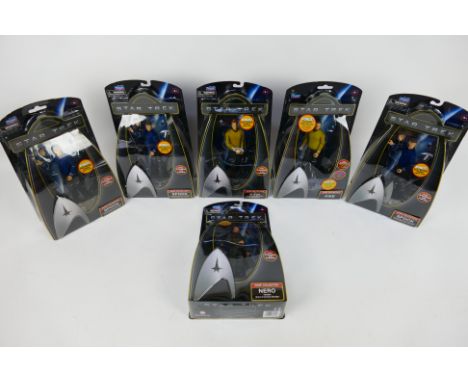 Playmates - Star Trek - Six boxed Star Trek 'Warp Collection' action figures from PLaymates, including Kirk, Pike, Spock and 