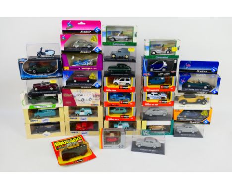 Corgi - Solido - Bburago - Gama - 32 x boxed models in 1:43 scale including Morris Minor pickup # 96851, Peugeot D3A Ambulanc