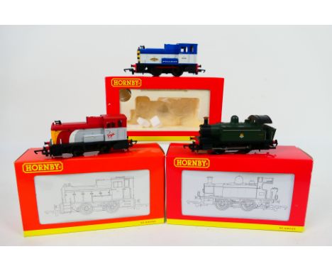 Hornby - Three boxed OO gauge 0-4-0 locomotives, including R2665 industrial steam locomotive Op.No.328 in BR green; R2783 Die
