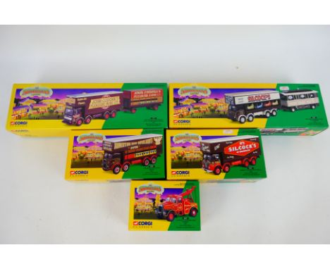 Corgi Classics - Five boxed Limited Edition diecast model vehicles from the Corgi 'Showmans' series. Lot contains #16101 Scam