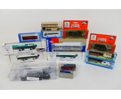 Brekina - Roco - Rietze - A collection of predominately HO gauge and similar plastic and diecast vehicles suitable for model 