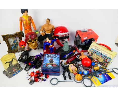 Jakks Pacific - Bandai - Funko - Other - A mixed lot of unboxed action figures, toys, games and collectible. Lot includes a J