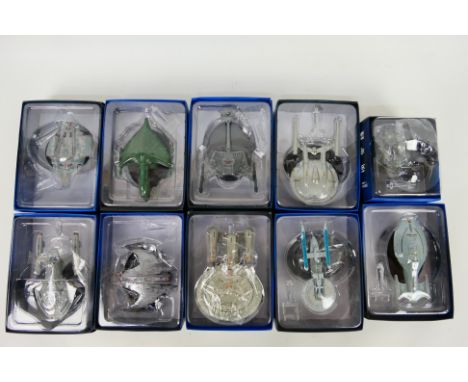 Eaglemoss - Star Trek - 10 x boxed diecast spaceships including Romulan Warbird, U.S.S. Defiant, K-Tinga Class Battlecruiser,