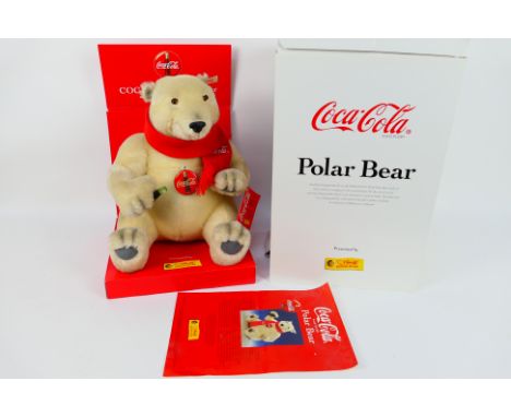 Steiff - A boxed limited edition #670336 white Steiff polar bear - The 'Coca-Cola' bear has metal joints, poly nose, stitched