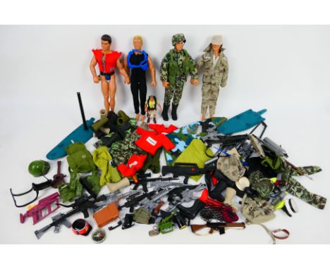 Hasbro - Action Man - GI Joe - A collection of 4 x Action Man and GI Joe figures with a quantity of clothing and accessories 