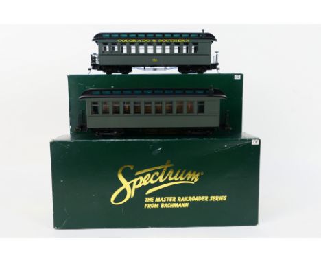 Bachmann Spectrum - 2 x boxed coaches, an unlettered Observation coach and an On30 coach in Colorado &amp; Southern livery # 