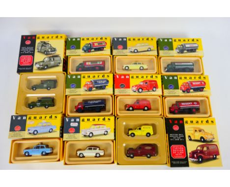 Vanguards - 10 boxed diecast vehicles and sets from Vanguards. Lot includes VA1002 Ford Anglia; VA5001 BSM Herald; BR1002 Bri