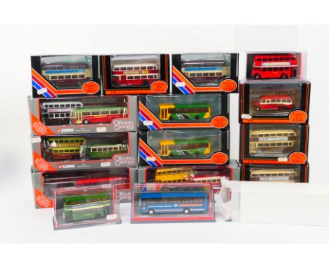 EFE - Corgi Original Omnibus - A fleet of 15 diecast 1:76 scale model buses. Lot includes Corgi OO #45001 Dorset Delights set