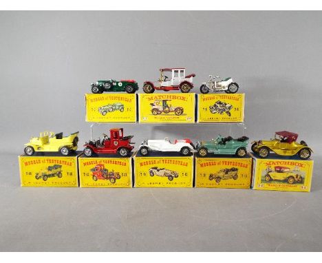 Matchbox - Eight boxed diecast model motor vehicles from the Matchbox Models of Yesteryear series to include Y16 Spyker Veter