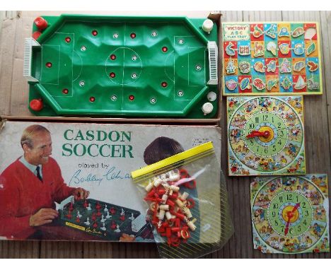 Two vintage wooden jigsaws by Victory comprising an ABC Play Tray  (with E - engine included in the lot but not shown in the 