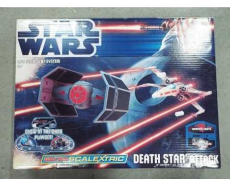Star Wars, Scalextric - A boxed Micro Scalextric Star Wars Death Star Attack. The set is retail stock and appear to be in Min