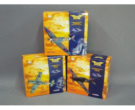 Corgi Aviation Archive - Three boxed Corgi Aviation 1:72 scale model aircraft from the Flying Aces range. Lot includes #49002