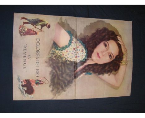 REVENGE (1928) - Dolores Del Rio - (231/2"x 16") portrait Movie Poster - Folded. Fair