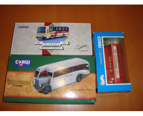 A group of Corgi buses and coaches in 1:50 and 1:64 scales as lotted - Very Good, Good boxes (3) 