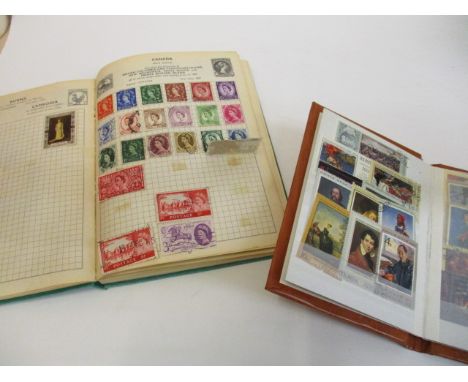 A stamp album and stock book of stamps from the Commonwealth and the World