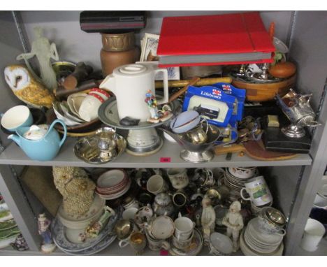 A large mixed lot to include boxed toy vehicles, a Tempo gold plated pocket watch, a Japanese teaset, a mother of pearl inset